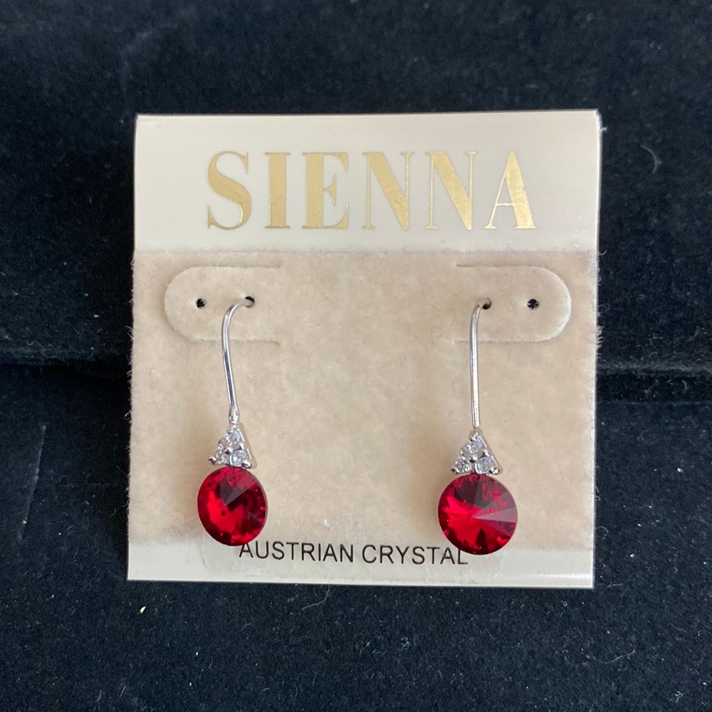 Sienna Austrian Red Crystal Earrings